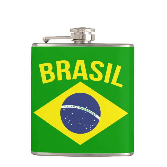 Flasques Le slogan du drapeau brasil (Devant)