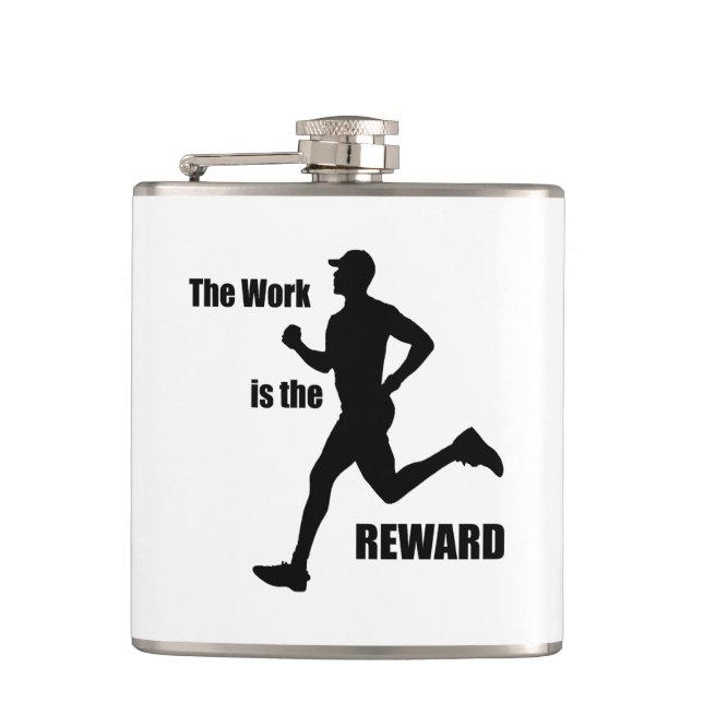Flasques Le Travail Est Le Coureur De Récompense (Devant)
