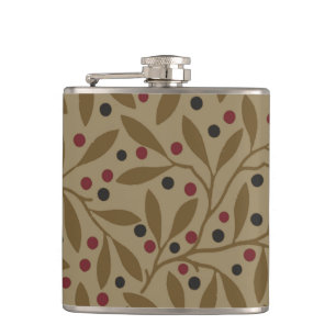 Flasques Leaf Berry Classique Colorful Art Motif