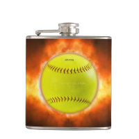 Les flammes de balle rapide de softball jaune de S