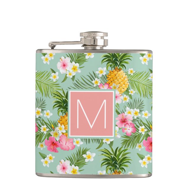 Flasques Les fleurs et les ananas tropicaux | ajoutent (Devant)