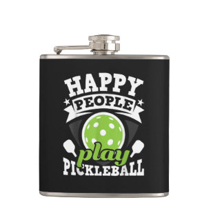 Flasques Les gens heureux jouent au Pickleball - Joueur de 