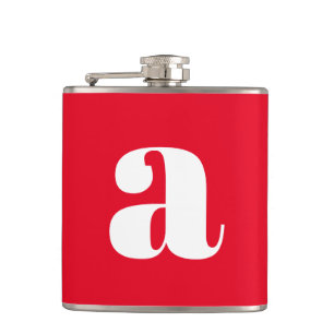 Flasques Lettre Initiale Monogramme Moderne Mariage Rouge