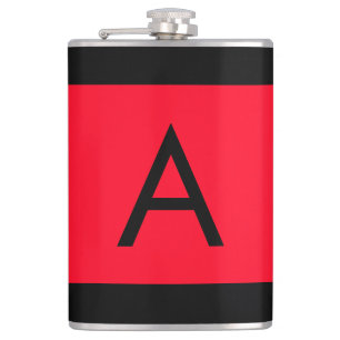 FLASQUES LETTRE INITIALE NOIRE ROUGE LETTRE NOIRE PLACE