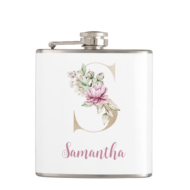 Flasques Lettre initiale S, Lettre or S, Monogramme S, Flor (Devant)