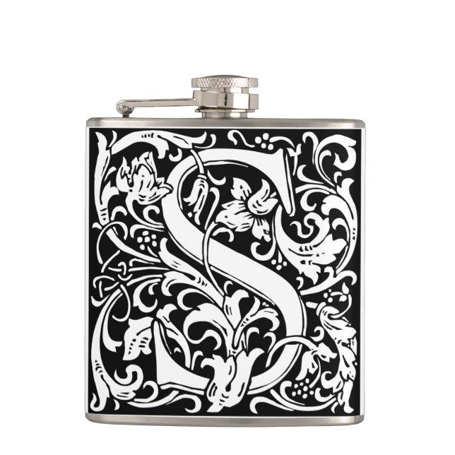 Flasques Lettre S Monogramme médiéval Art Nouveau (Devant)