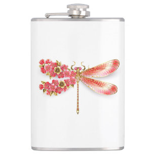Flasques libellule de fleurs avec sakura de bijoux