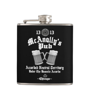 Flasques Logo blanc du pub McAnally