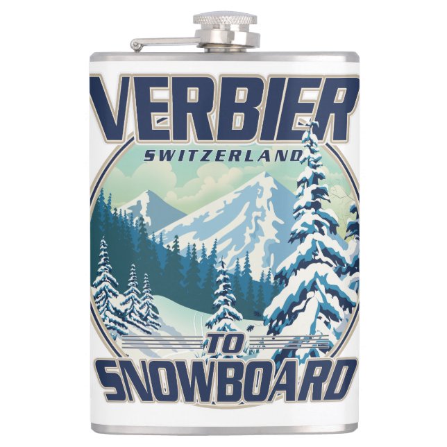 Flasques Logo Verbier Suisse Snowboard (Devant)