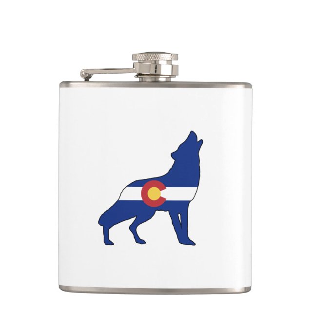 Flasques Loup du drapeau du Colorado (Devant)