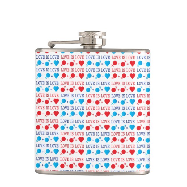 Flasques LOVE est une citation LOVE en rouge et bleu (Devant)