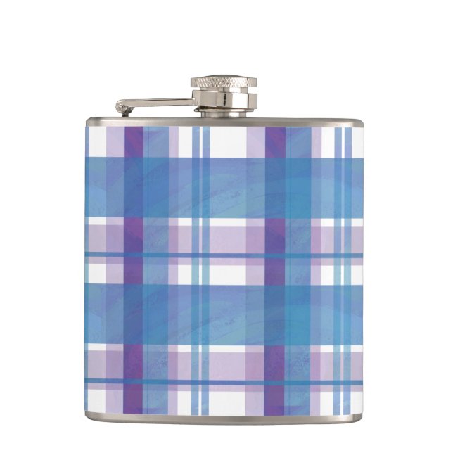 Flasques Madras Plaid Blue et Purple (Devant)