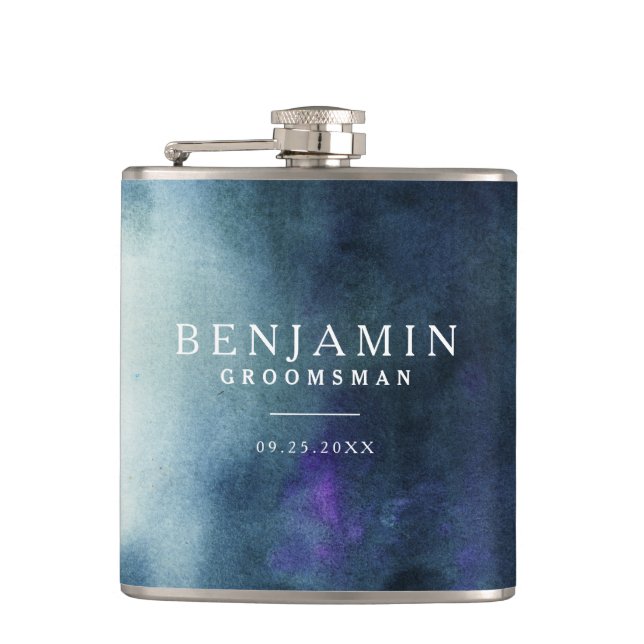 Flasques Mariage de la Marine Blue Groomsman (Devant)