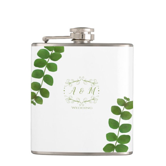 Flasques Mariage Vert Chic (Devant)