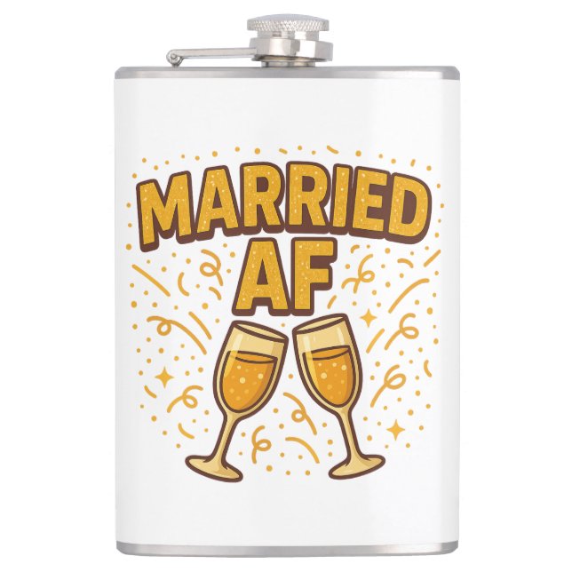 Flasques Marié grave Flask – Cadeau de mariage drôle (Devant)