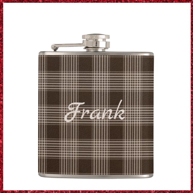 Flasques Masculine Brown et beige Plaid (Créateur téléchargé)