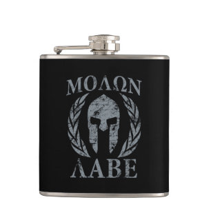 Flasques Masque spartiate grunge de Molon Labe
