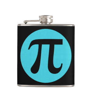 Flasques Math geek symbole Pi, bleu sur noir