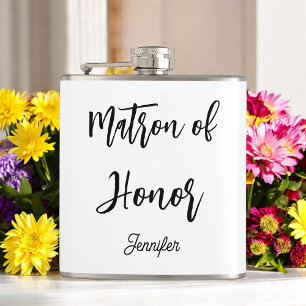 Flasques Matron d'honneur Mariage noir blanc