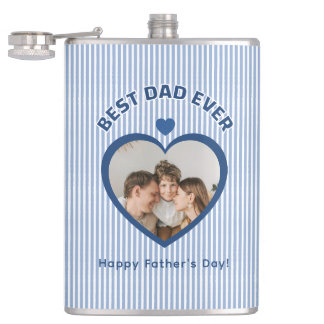 Flasques Meilleur Papa Ever Carte Photo à Coeur Modèle Mini