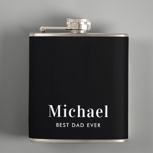 Flasques Meilleur papa jamais Monogramme Noir