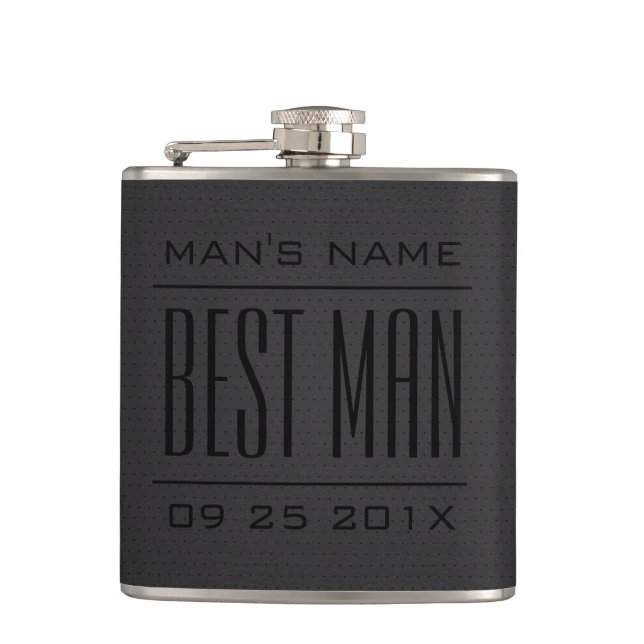 Flasques Meilleurs Cadeaux Homme - Cuir Faux Noir (Devant)