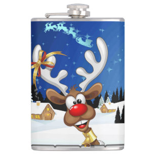 Flasques Mème de Noël drôle de renne qui regarde par-dessus