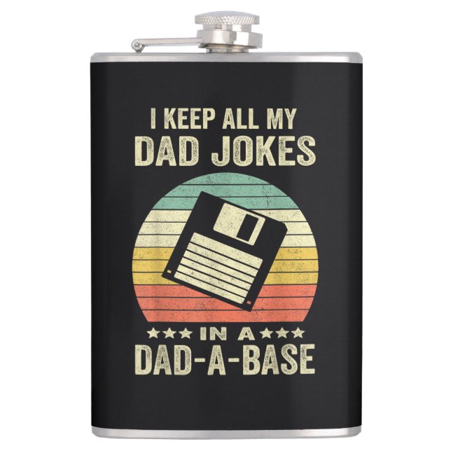 Flasques Mens Funny dad Jokes in dad-a-Base (Devant)