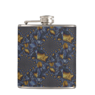 Flasques Métal Moulé or et argent bleu