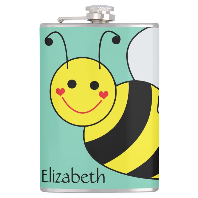 Flasques Mignon gaffez l'abeille personnalisée (Devant)