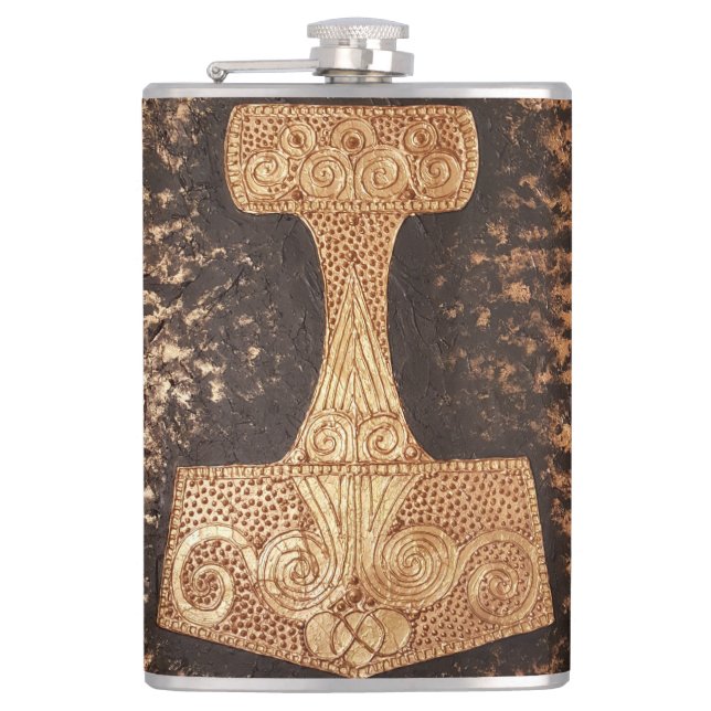 Flasques Mjolnir, marteau de Thor (Devant)