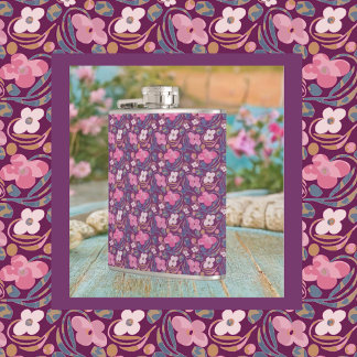 Flasques Modèle floral rétro chic