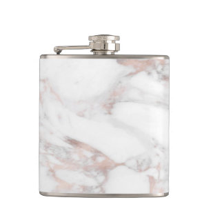 Flasques Modèle Rose Gold Marbre blanc Élégant Meilleur