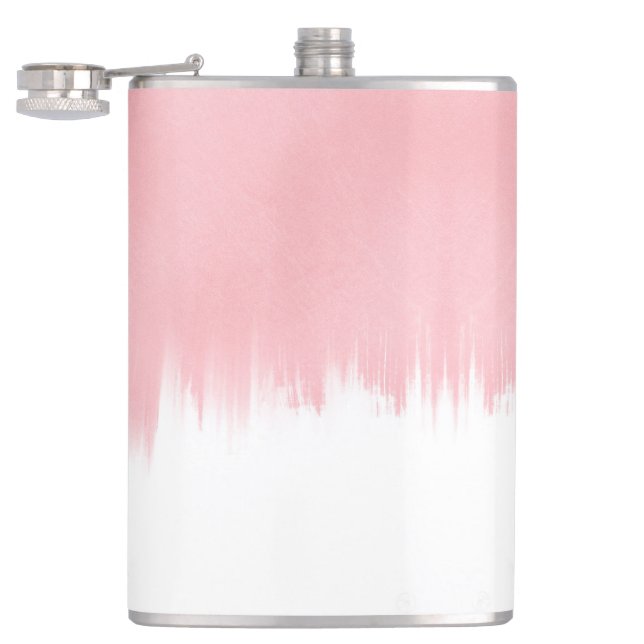 Flasques Modern Pink Brush strokes white Design (Ouvert)