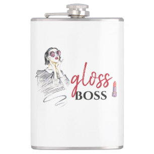 Flasques Moderne brillant Boss Girl Black Red Funny World A