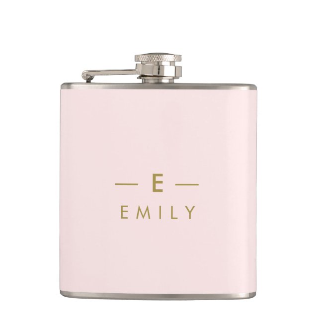 Flasques Moderne Minimaliste Rose Personnalisée (Devant)