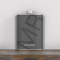 Moderne Monogramme Gris Personnalisé