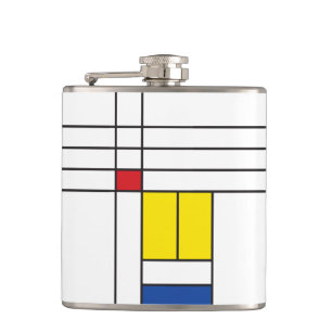 Flasques Mondrian II Minimum De Stijl Modern Art Design
