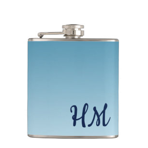 Flasques Monogramme bleu moderne