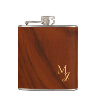 Flasques Monogramme Bois Faux