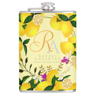 Flasques Monogramme citron jaune