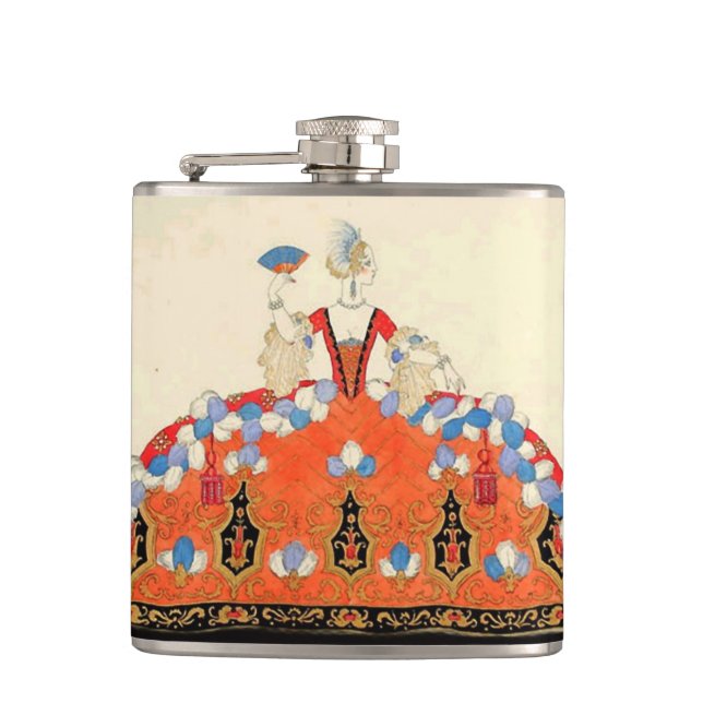 FLASQUES MONOGRAMME DE CONCEPTEUR DE MODE LADANGE ORANGE (Devant)