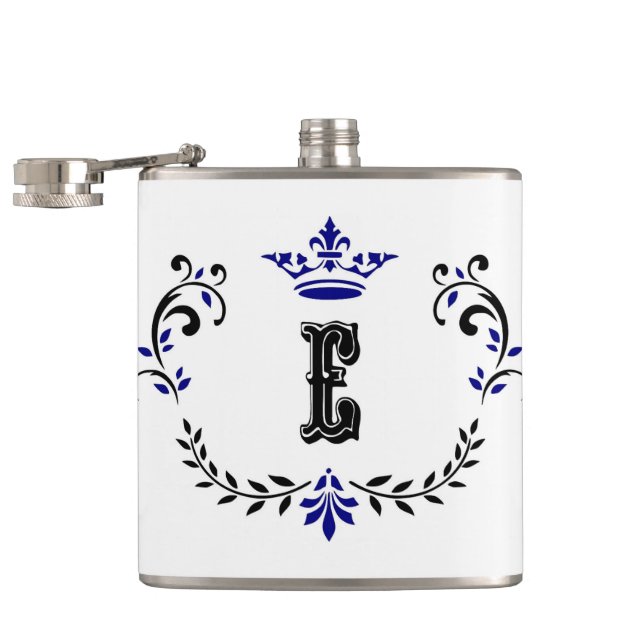 Flasques Monogramme de couronne 'E' (Ouvert)