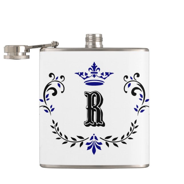 Flasques Monogramme de couronne 'R' (Ouvert)