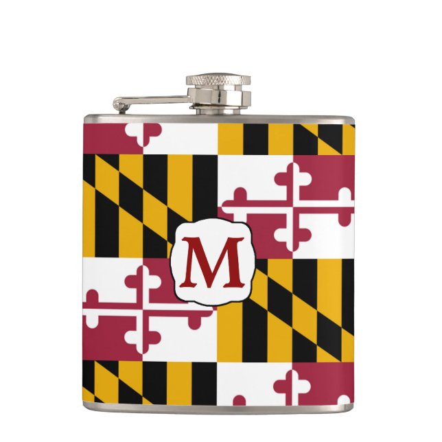 Flasques Monogramme de drapeau d'état du Maryland (Devant)