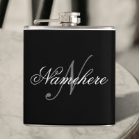 Monogramme de nom noir et blanc personnalisé uniqu