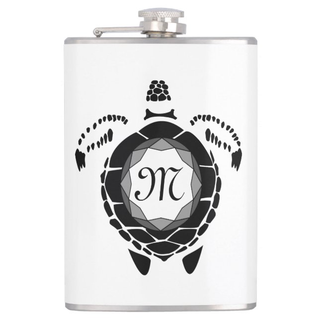 Flasques Monogramme de shellback de tortue diamant (Devant)
