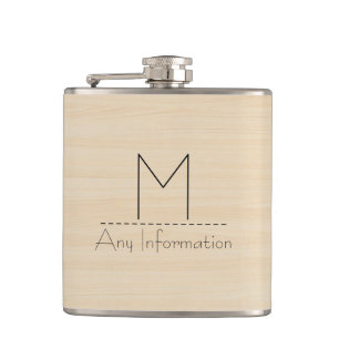 Flasques Monogramme de texture du grain de bois