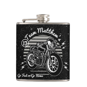 Flasques Monogramme d'homme de cycliste de Motorcyle le