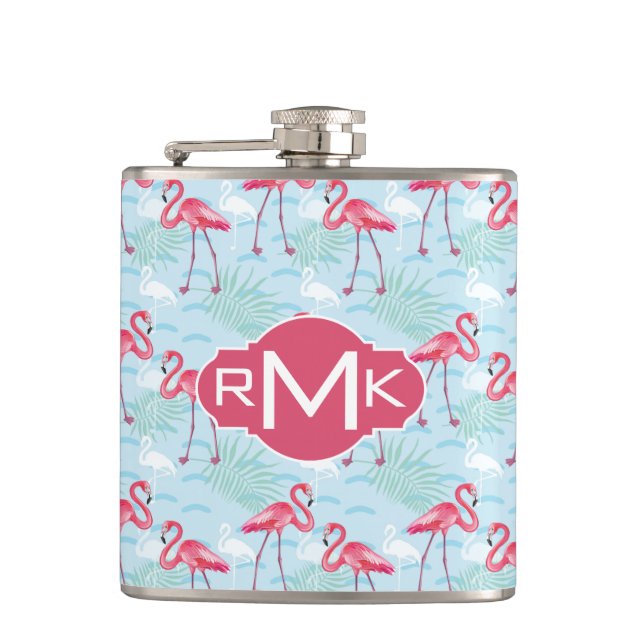 Flasques Monogramme du motif | de Flamant rose (Devant)